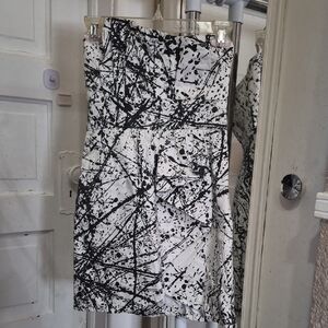 Urban Behavior Black and White Abstract Print Dress